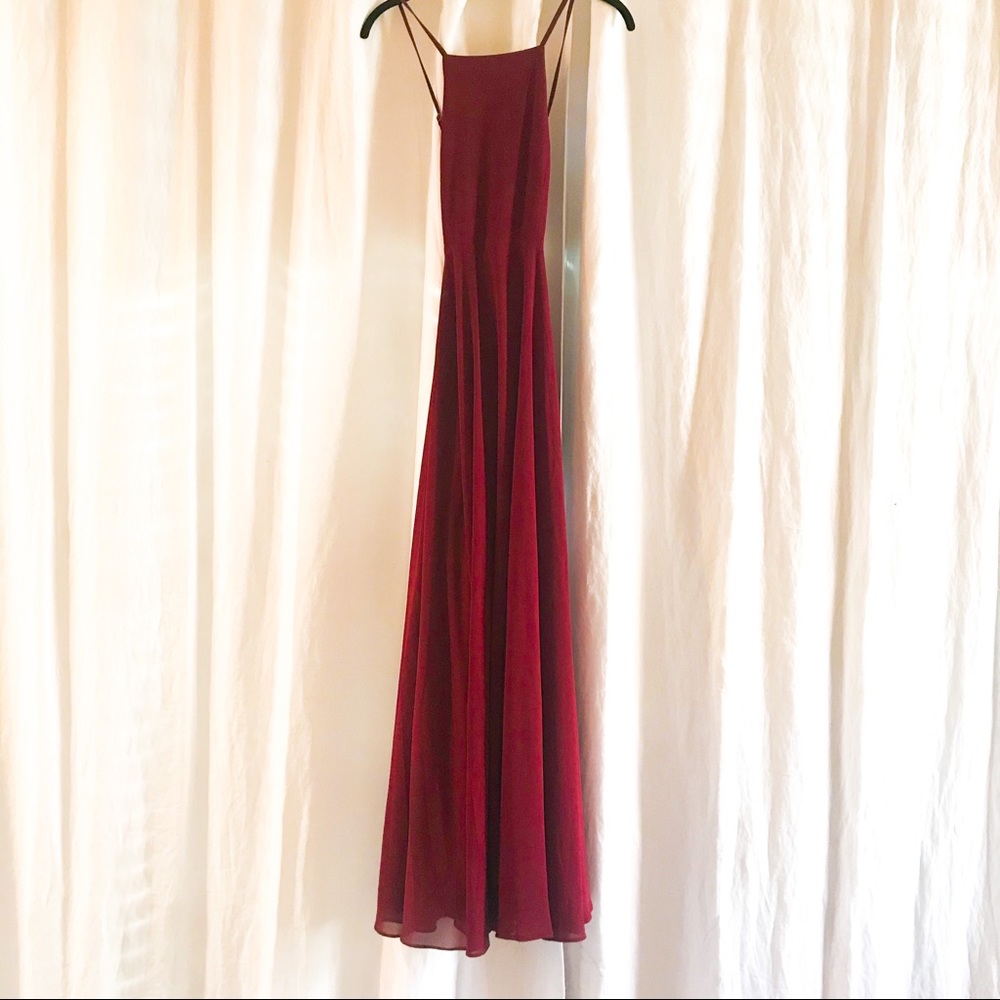 LuLu’s XS maxi dress Wine color